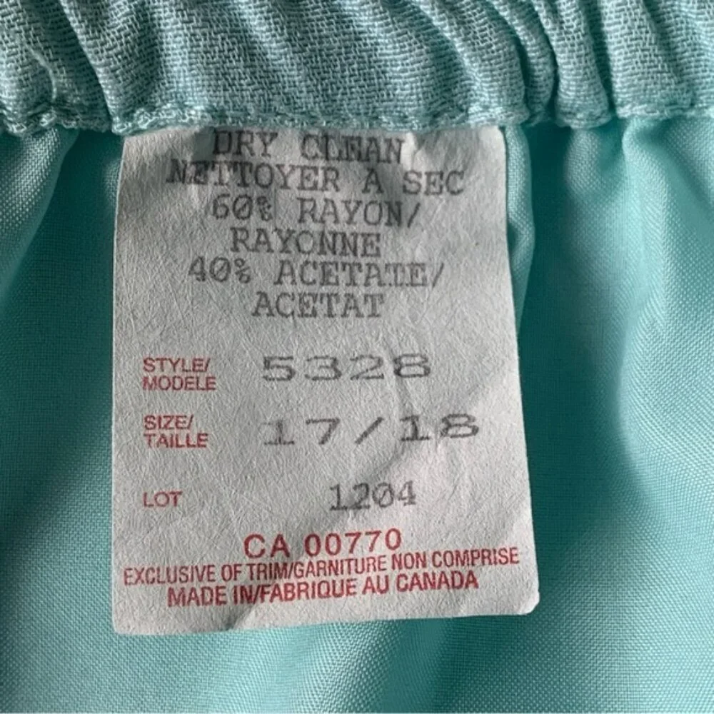 Vintage 80s Pastel Aqua Blue Skirt Suit Set